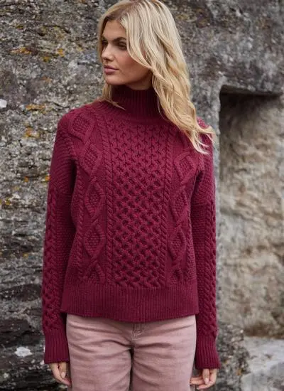 Arranmore Merino Slouchy Turtleneck Sweater 